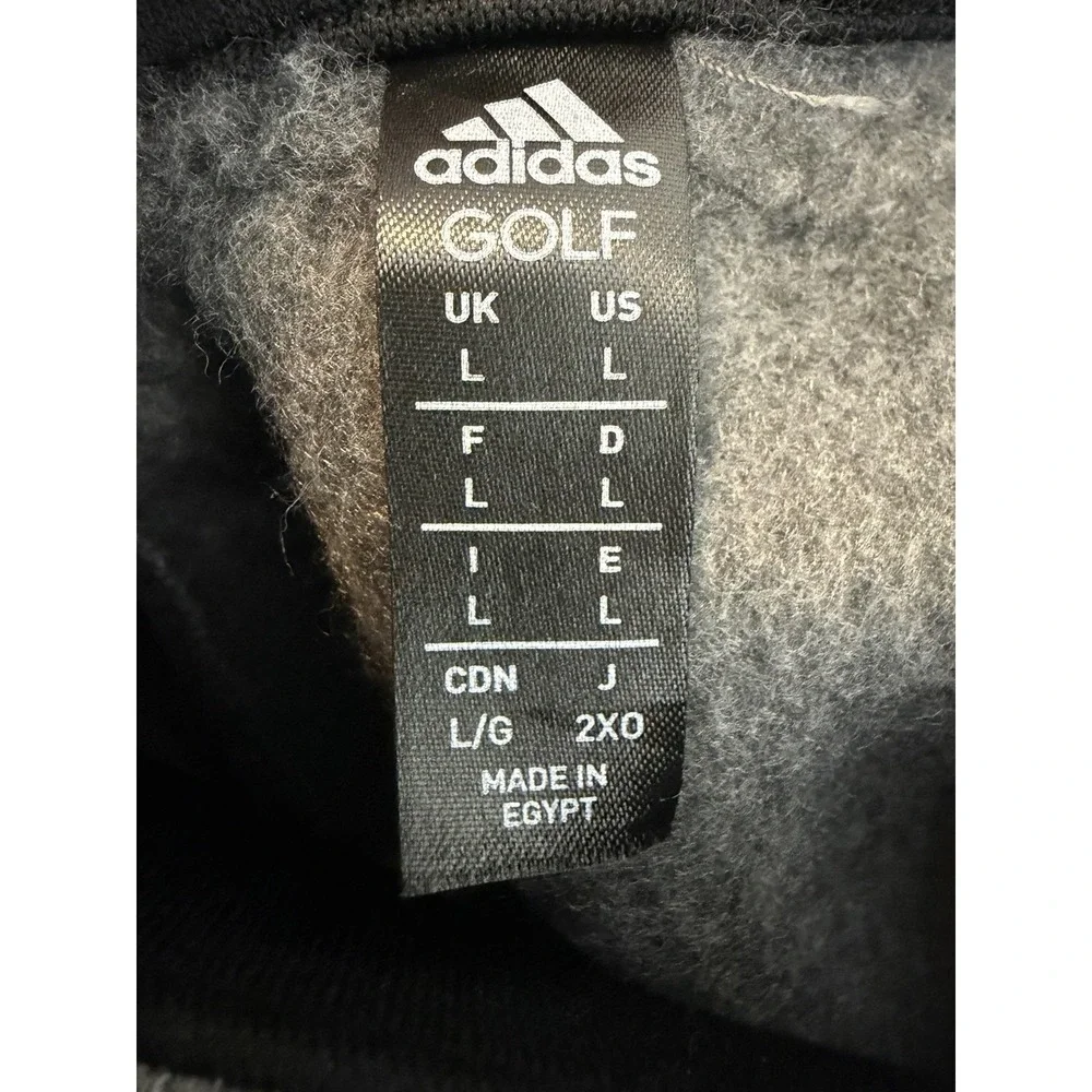 Adidas Golf Men's Quarter-Zip Pullover Gray Size Large 3-Stripes Performance
